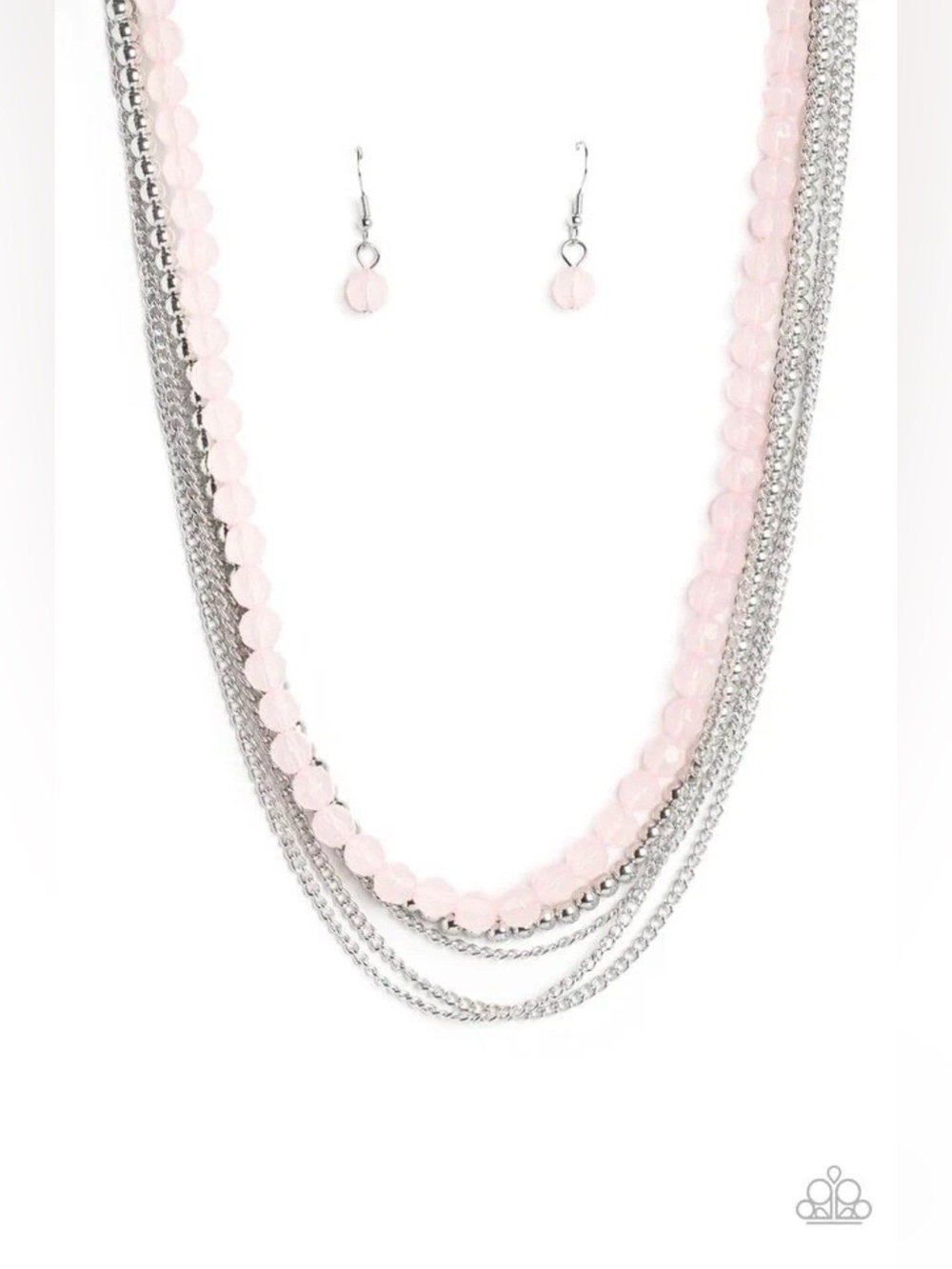 Paparazzi Boardwalk babe pink necklace and earrings NeW
